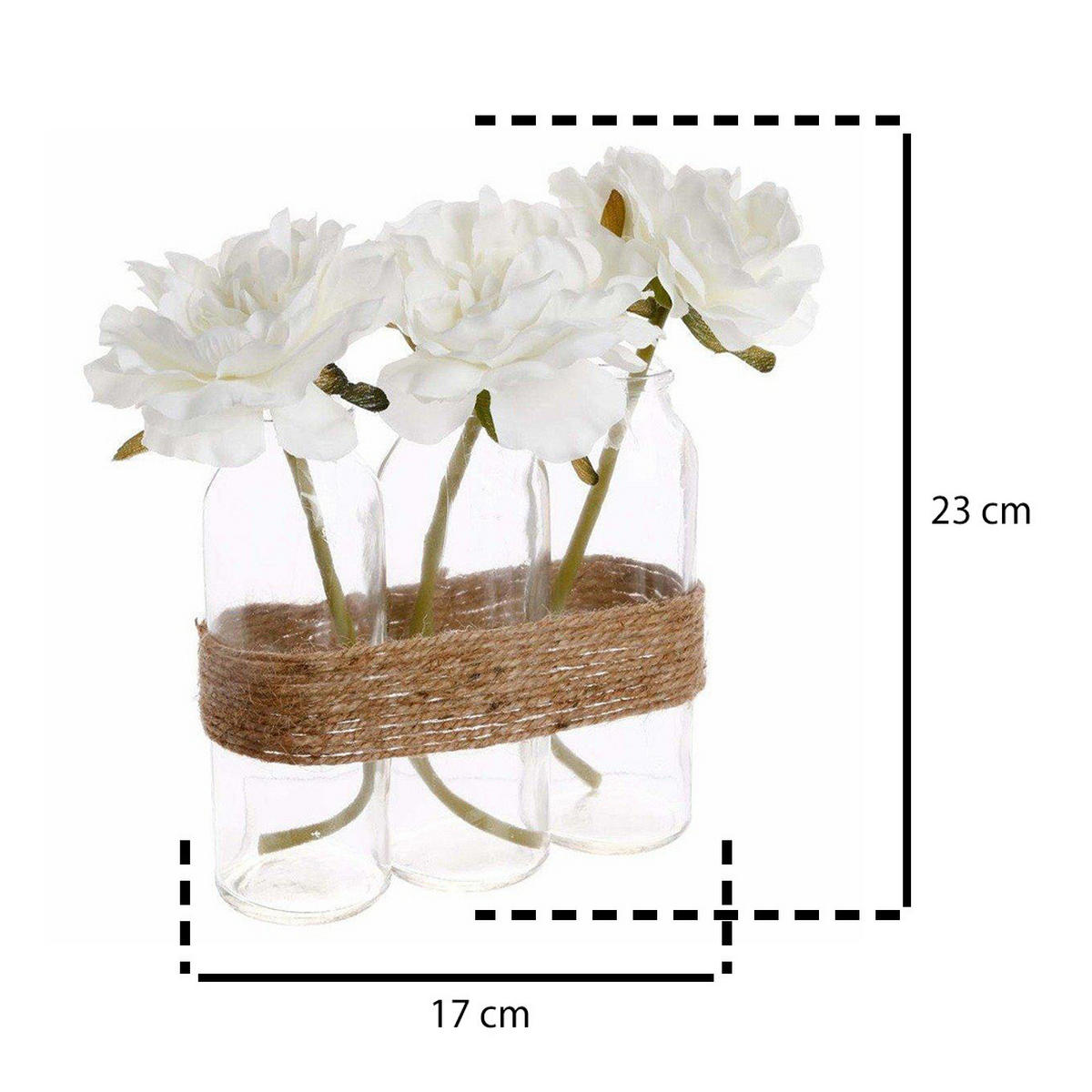 KOMPOSITION mit künstlichen Rosen 17/5,5/23 cm - Beige, Kunststoff (23cm) - Atmosphera Createur d´interieur