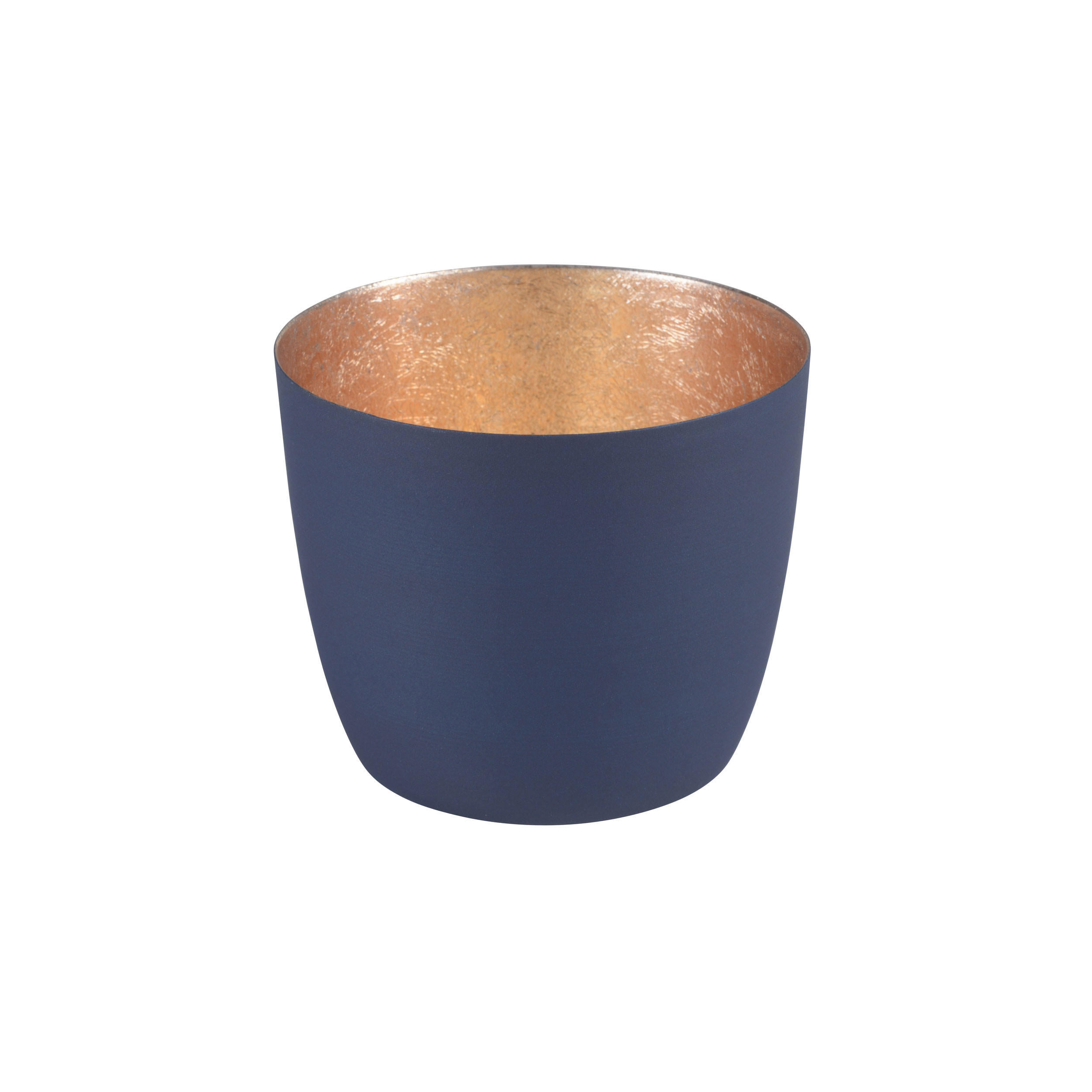 TEELICHTHALTER Madras M, Eisen, Midnight Blue / Gold, H 8.5 cm - Blau, Metall (9cm) - Gift Company
