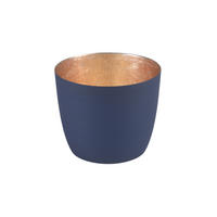 TEELICHTHALTER Madras M, Eisen, Midnight Blue / Gold, H 8.5 cm - Blau, Metall (9cm) - Gift Company