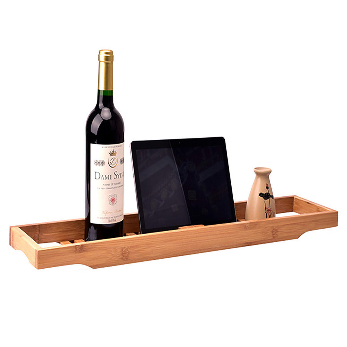BADEWANNENABLAGE aus Bambus in natürliche Farbe Keine Montage erforderlich Ergonomisches Design 70 x 14,6 x 4,5 cm - Naturfarben, Holz (70/4.6/14.6cm) - Livingandhome