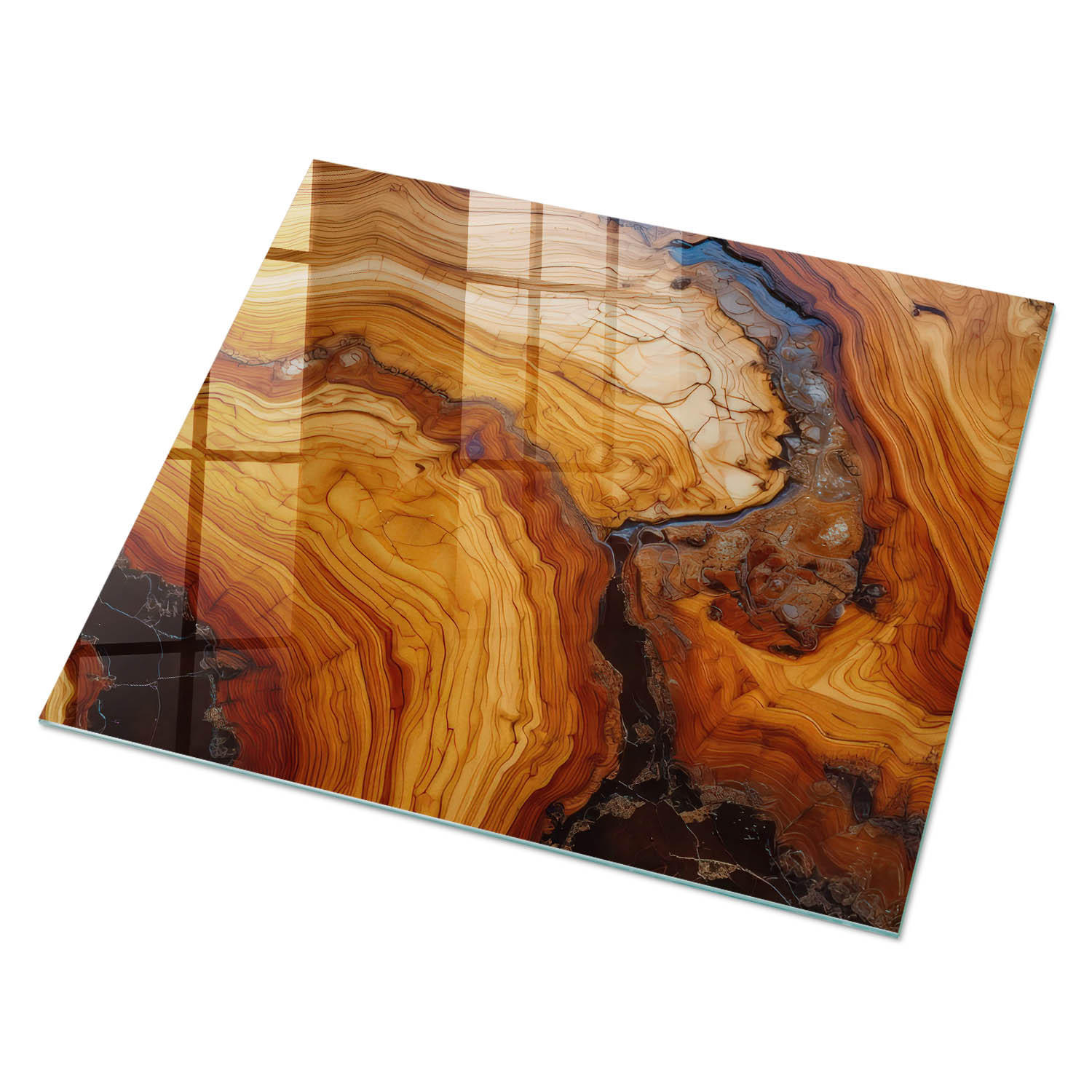 GLASPLATTE 80x60 cm – Maserungsmuster - Braun, Glas (0.4/80/60cm) - ArtPrintCave