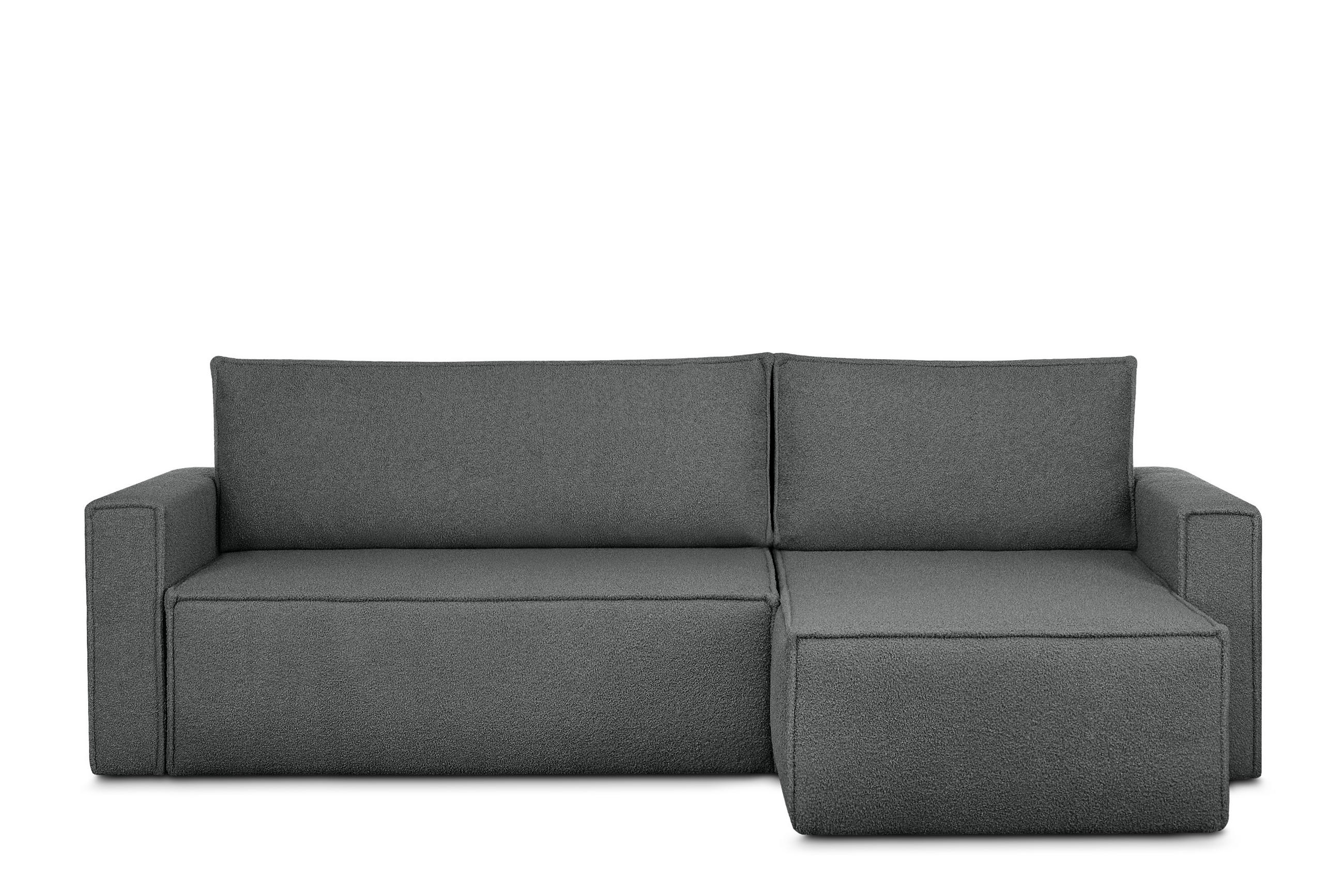 ECKSOFA-LINKS/RECHTS NAPI II mit Schlaffunktion, graphit - Graphitfarben, Textil (246/148cm) - KONSIMO®