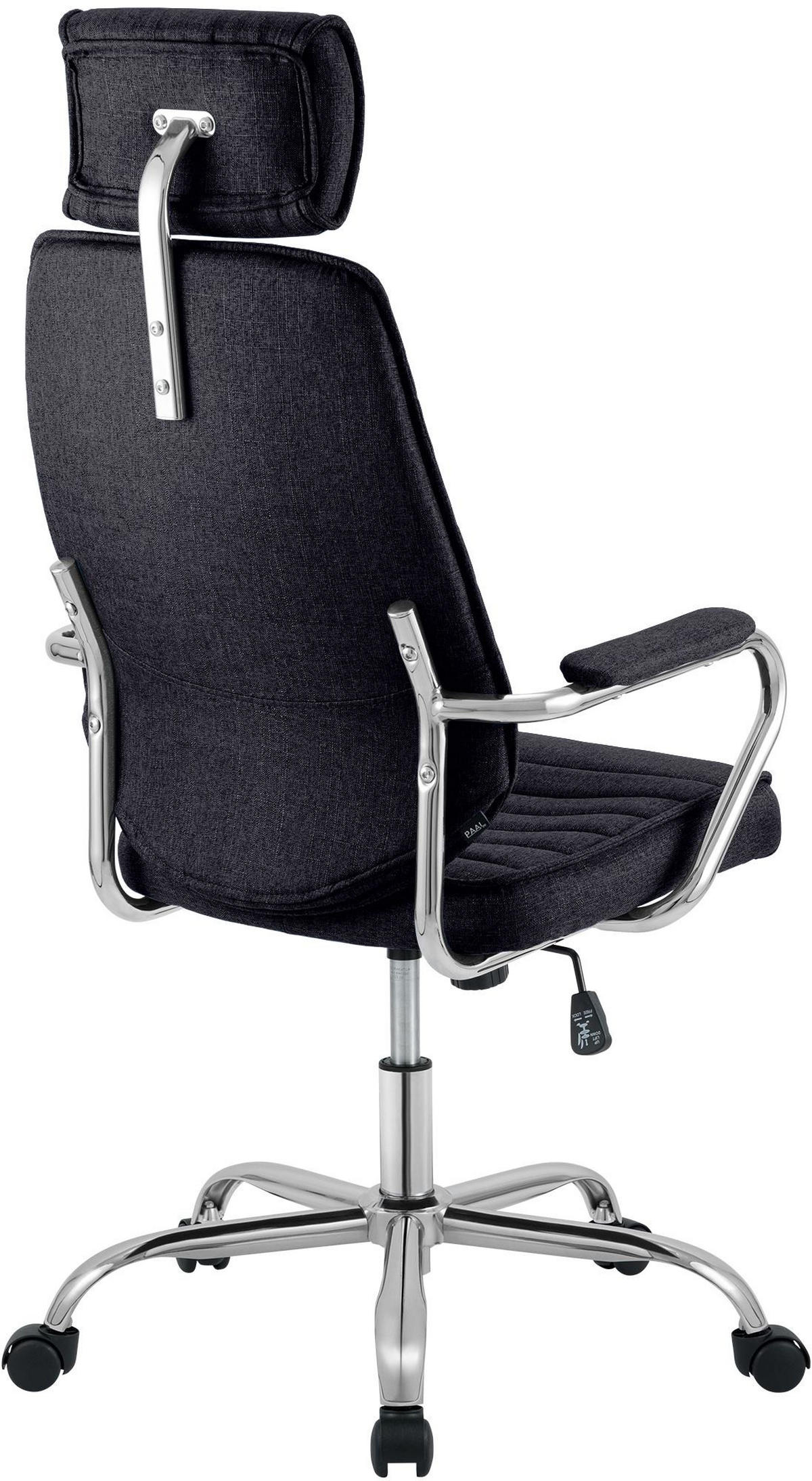 CHEFSESSEL Stoff Schwarz - Chromfarben/Schwarz, Textil/Metall (60/117/67cm) - CLP