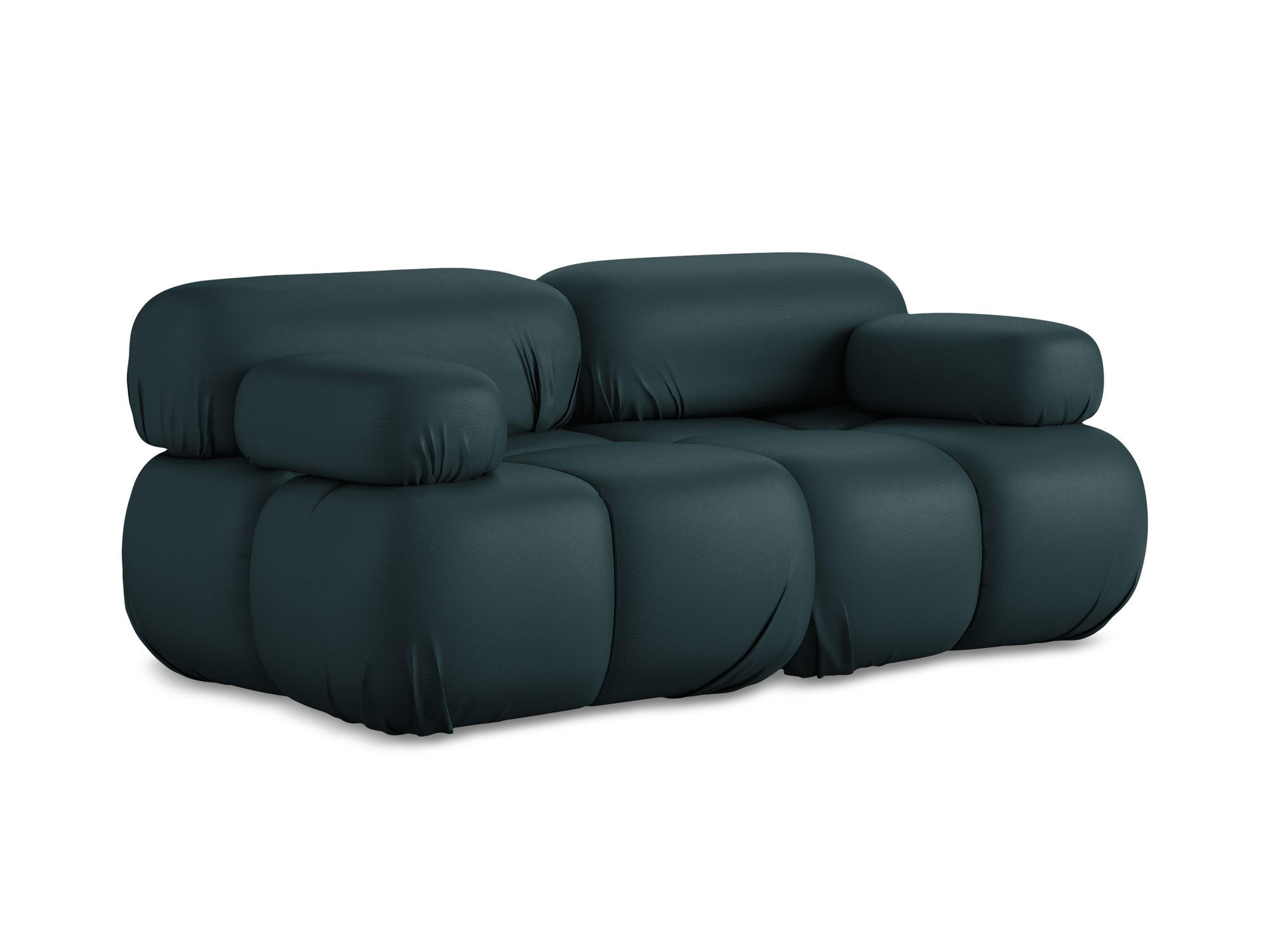 2-SITZER-SOFA Kunstleder Blau - Blau/Petrol, Leder/Kunststoff (190/70/96cm) - Makamii