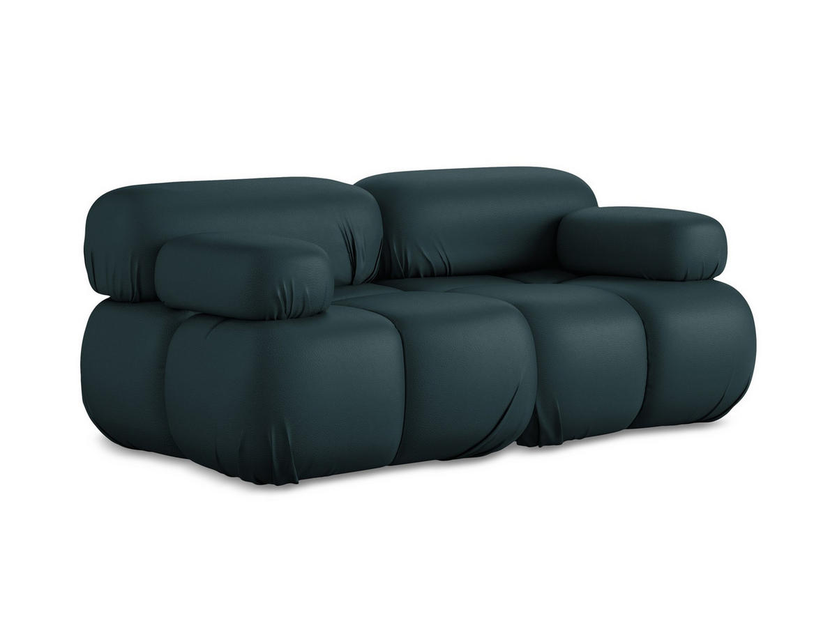 2-SITZER-SOFA Kunstleder Blau - Blau/Petrol, Leder/Kunststoff (190/70/96cm) - Makamii