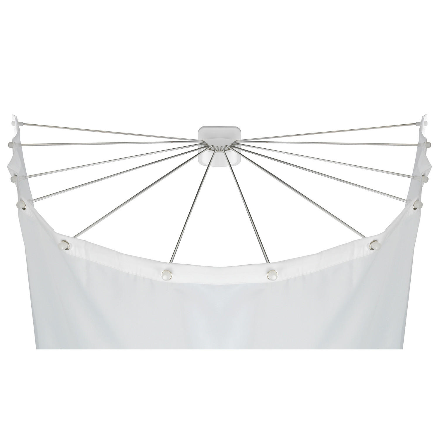DUSCHSTANGE mit 12 Armen 96/72/10,5 cm - Weiß, Kunststoff (96cm) - Wenko