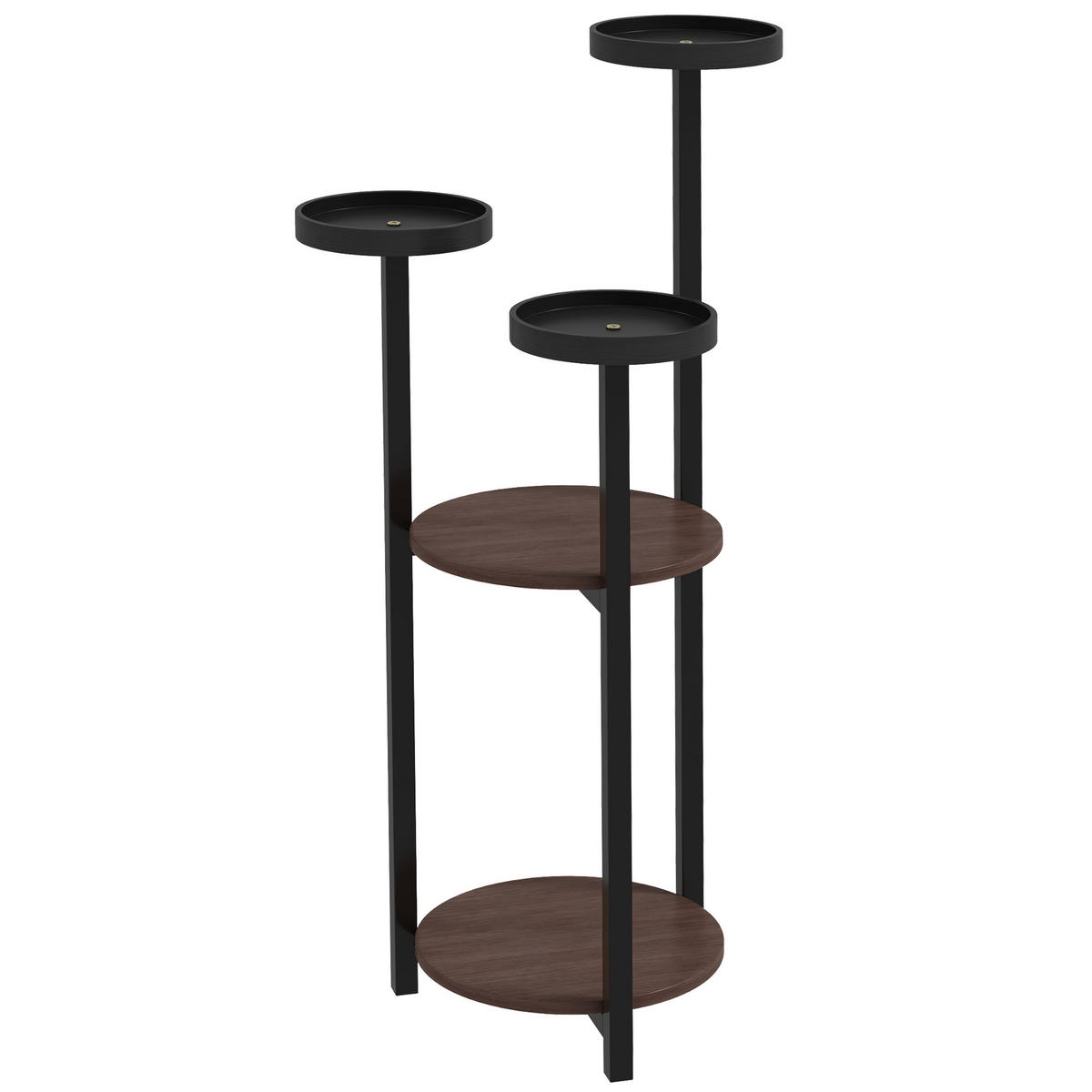 PFLANZENSTÄNDER, Tannenholz, Stahl, Braun - Braun, Metall (28/87/28cm) - Outsunny