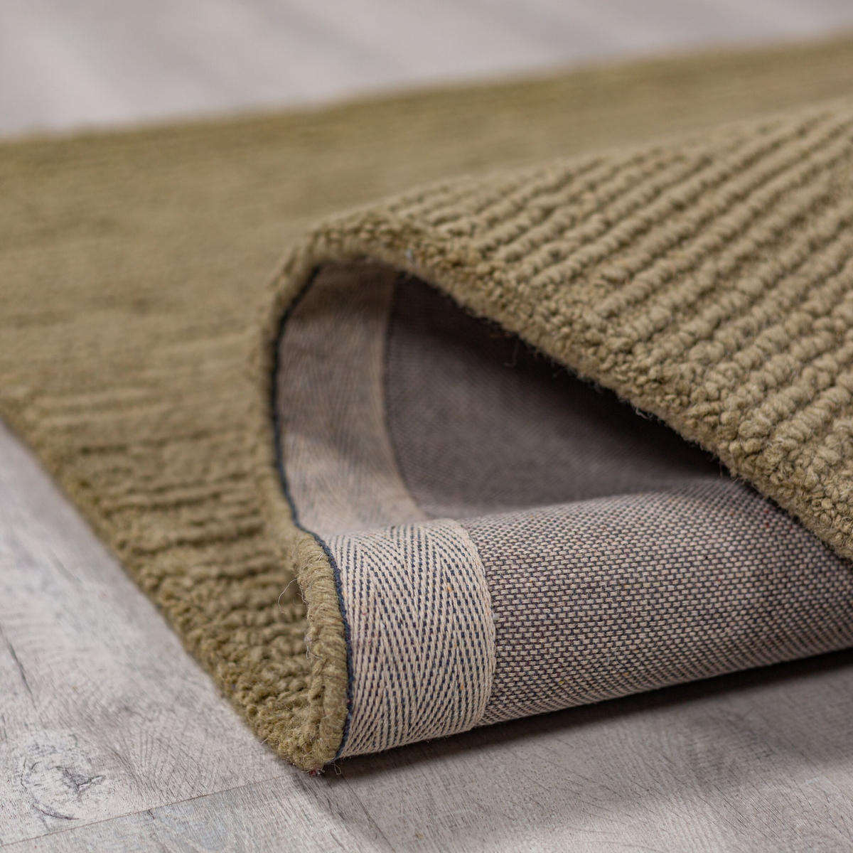WOLLTEPPICH Boucle, Unifarben, Strapazierfähig, natürlich & pflegeleicht Erdtöne Rechteckig 160x230 - Grün, Textil (230/160cm) - KADIMA DESIGN