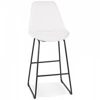 BARHOCKER Weiß 48x119x55cm - Schwarz/Weiß, Textil/Metall (48/119/55cm) - AlterEgo