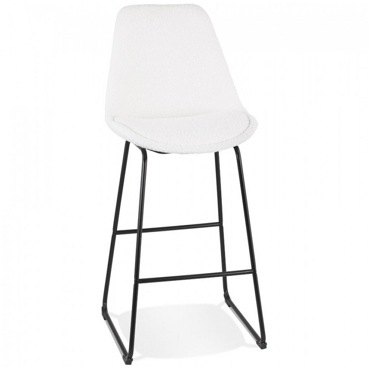 BARHOCKER Weiß 48x119x55cm - Schwarz/Weiß, Textil/Metall (48/119/55cm) - AlterEgo