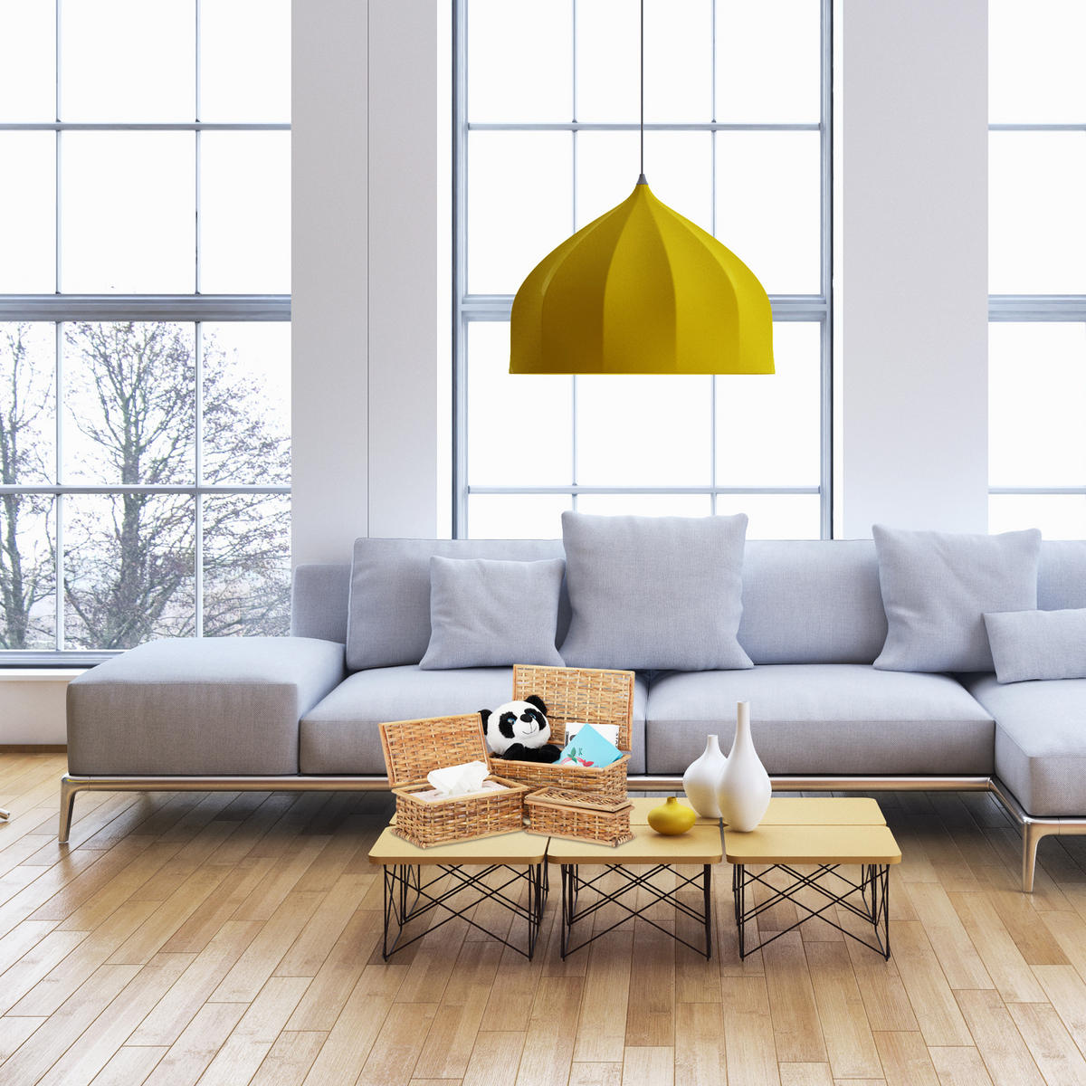 3XKÖRBCHEN - Hellbraun, Textil (33/15/20cm) - Relaxdays