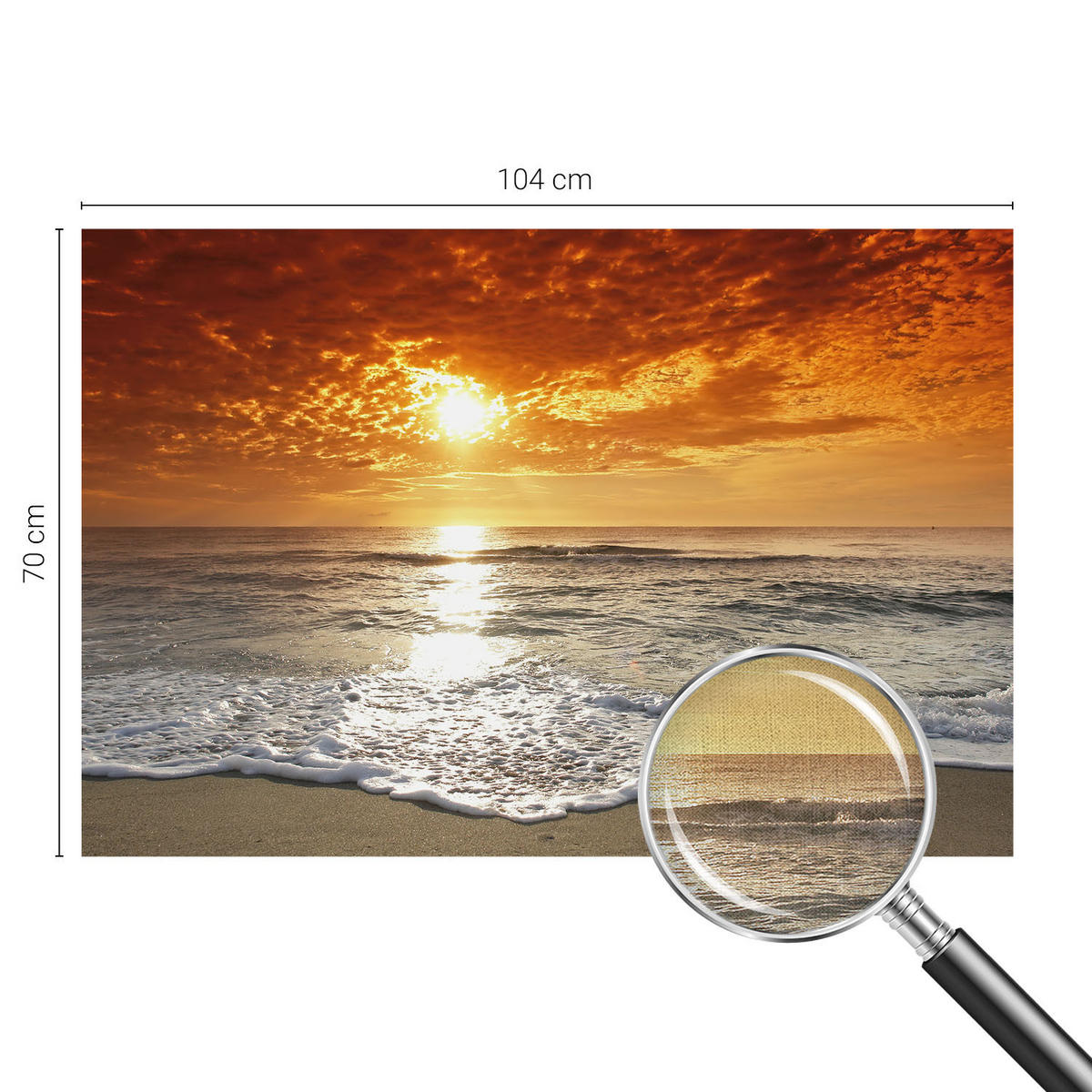 FOTOTAPETE 104x70 cm - Meereswellen - Gelb, Textil (104/70cm) - Wallfluent