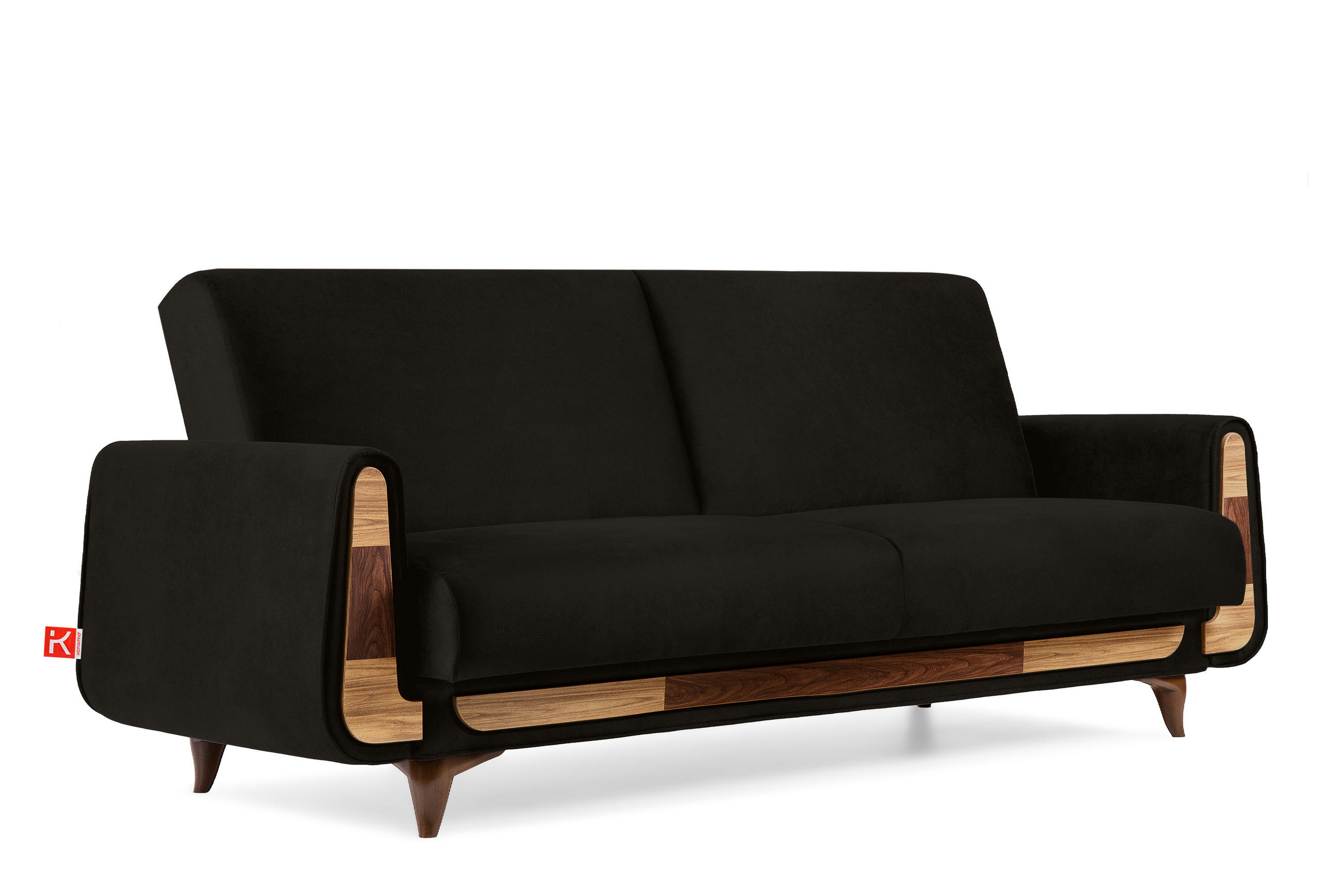 3-SITZER-SCHLAFSOFA GUSTAVO II mit Armlehnen, Anthrazit - Anthrazit, Holz/Holzwerkstoff (230/98/98cm) - KONSIMO®