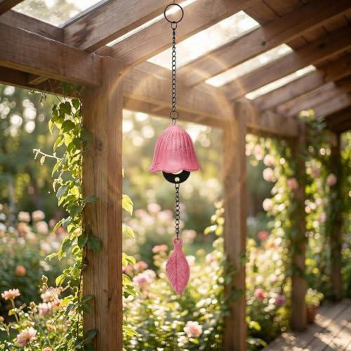 WINDSPIEL Ahornblatt Gusseisen Rosa - Rosa, Metall (35/5.5/5.5cm)