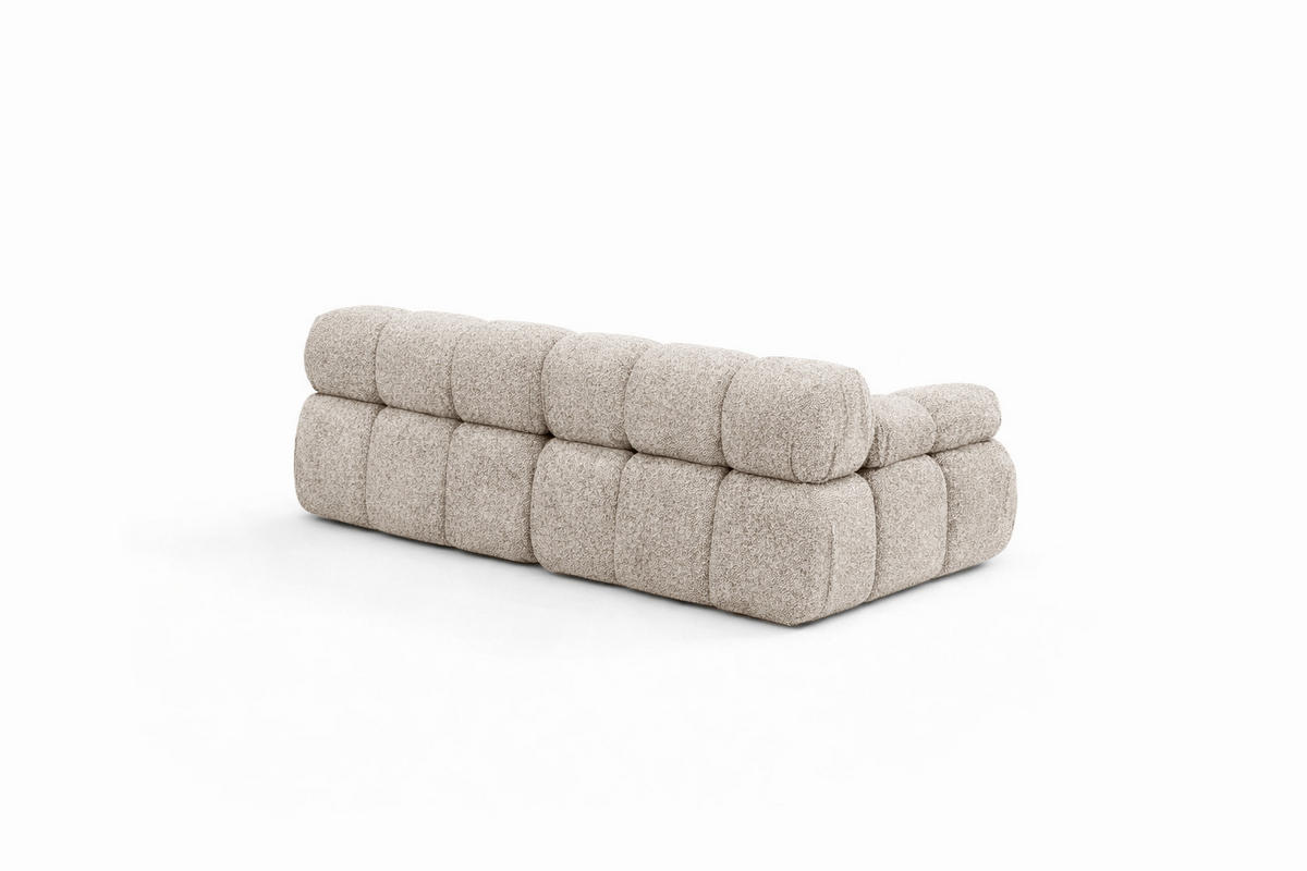COUCH, 2-Sitzer Modular, Bouclé-Stoff Abriamo, Beige, Selia - Beige, Holz (190/70/95cm) - Kaiser Möbel