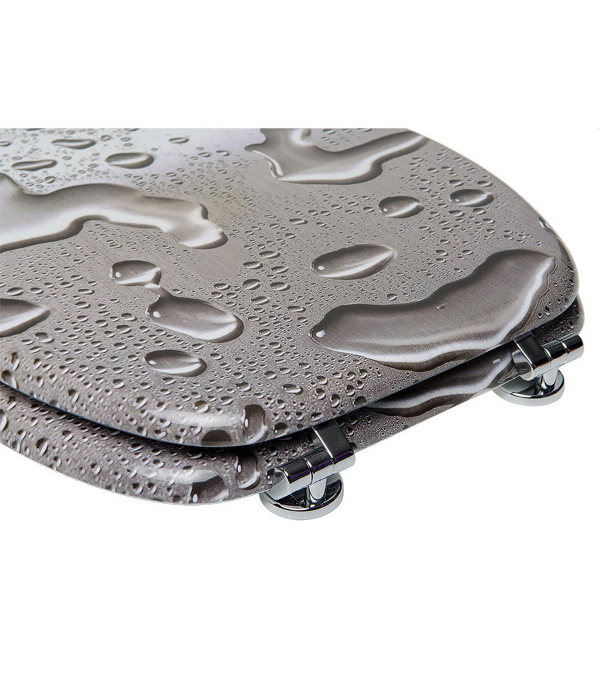 WC-SITZ Dewdrop - Grau, Holzwerkstoff (38/6/47cm) - Sanilo