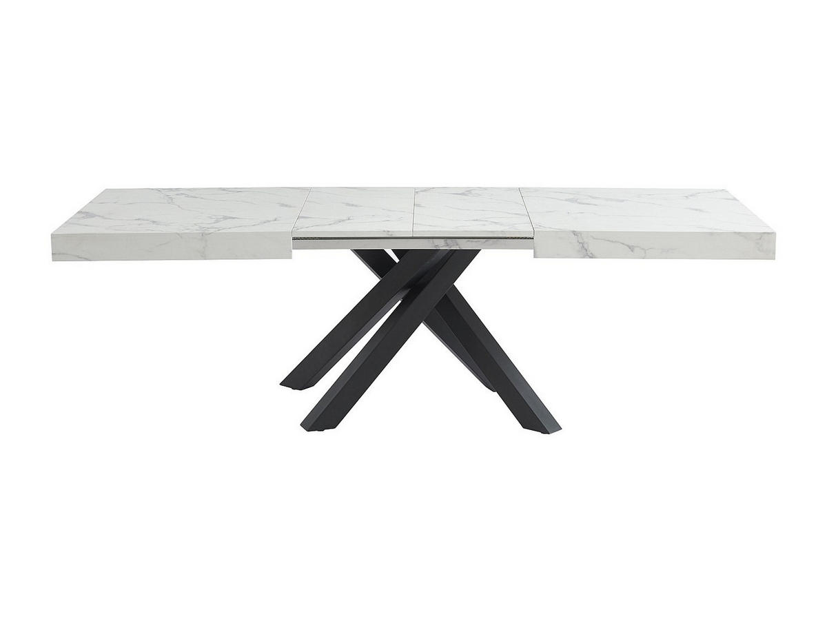 SET Tisch CATONAV + 4 Stühle CELOLA - Weiß & Cremefarben - Weiß, Holz (240/75/90cm) - Vente-Unique