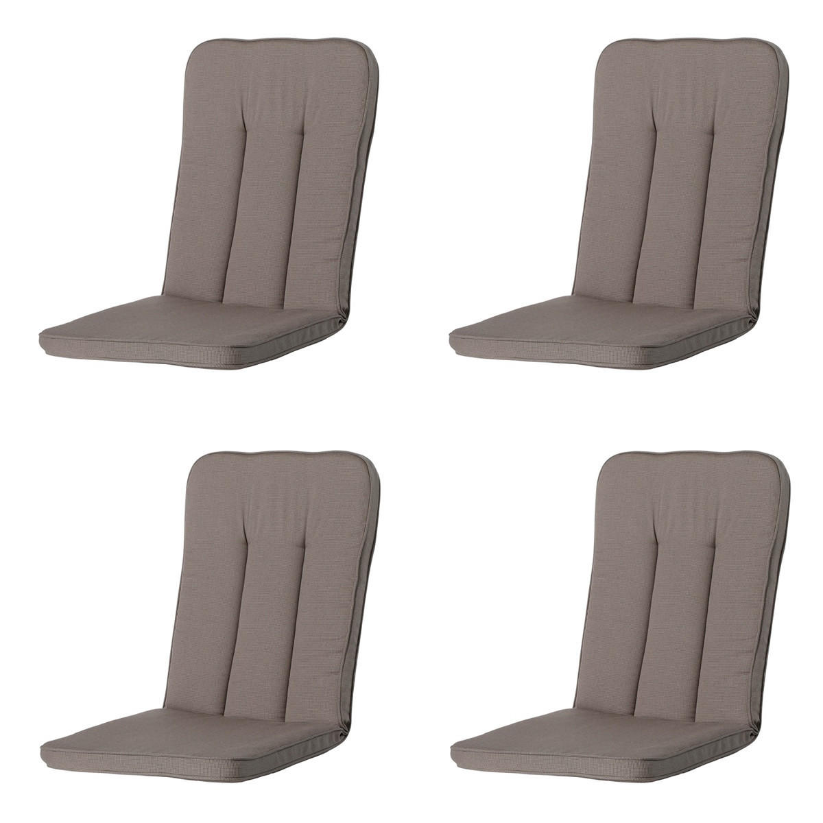 GARTENSTUHLKISSEN Rippe 110/48 cm 4er-Set - Braun, Textil (48/5.5/110cm) - Madison