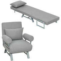 SCHLAFSESSEL DE-08241 zum Gästebett umwandelbar Hellgrau - Hellgrau, Metall (73/81/78cm) - ComfortXL
