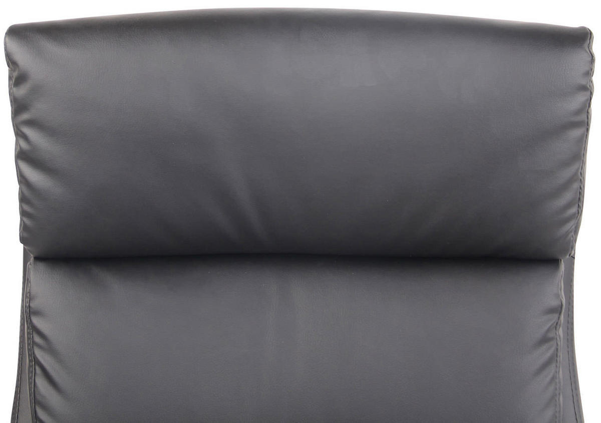 CHEFSESSEL Lederlook schwarz - Chromfarben/Schwarz, Textil/Metall (64/112/70cm) - CLP