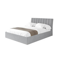 POLSTERBETT mit Bettkasten und Lattenrost, Boxbett ohne Matratze - ILAN 180x200 Grau - Alufarben, Holzwerkstoff/Textil (180/200cm) - ALTDECOR