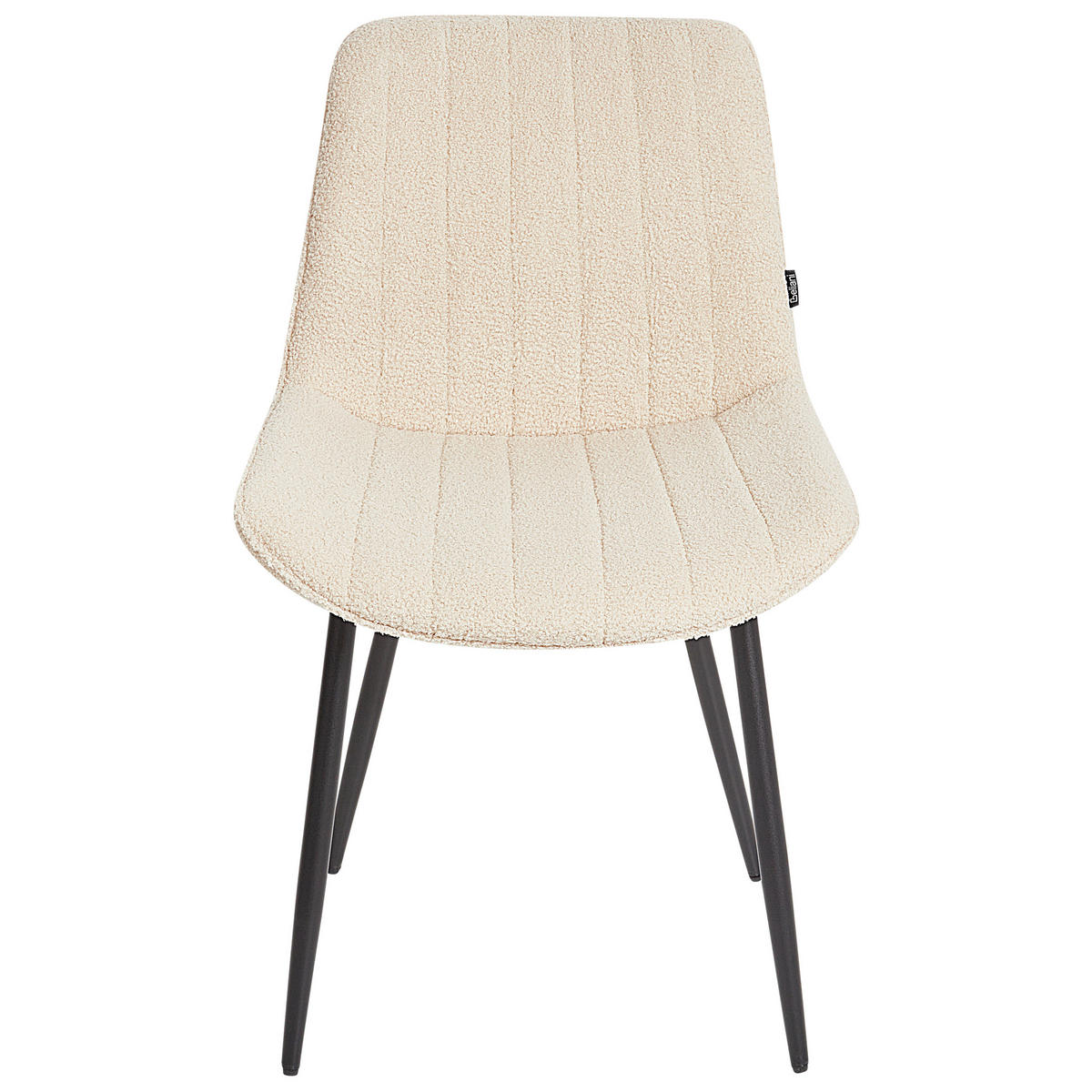 ESSZIMMERSTUHL 2er-Set Bouclé Helles Beige Dubrovnik - Beige/Schwarz, Textil (53/81/58cm) - Beliani