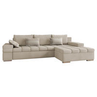 ECKSOFA Bangkok, Seite: Rechts - Beige/Silberfarben, Holz/Textil (310/175cm) - MIRJAN24