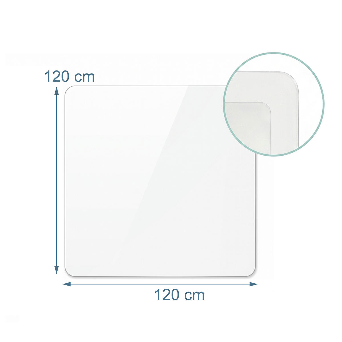 SKYDDSMATTA Transparent PVC - Transparent, Plast (120/120cm) - Relaxdays