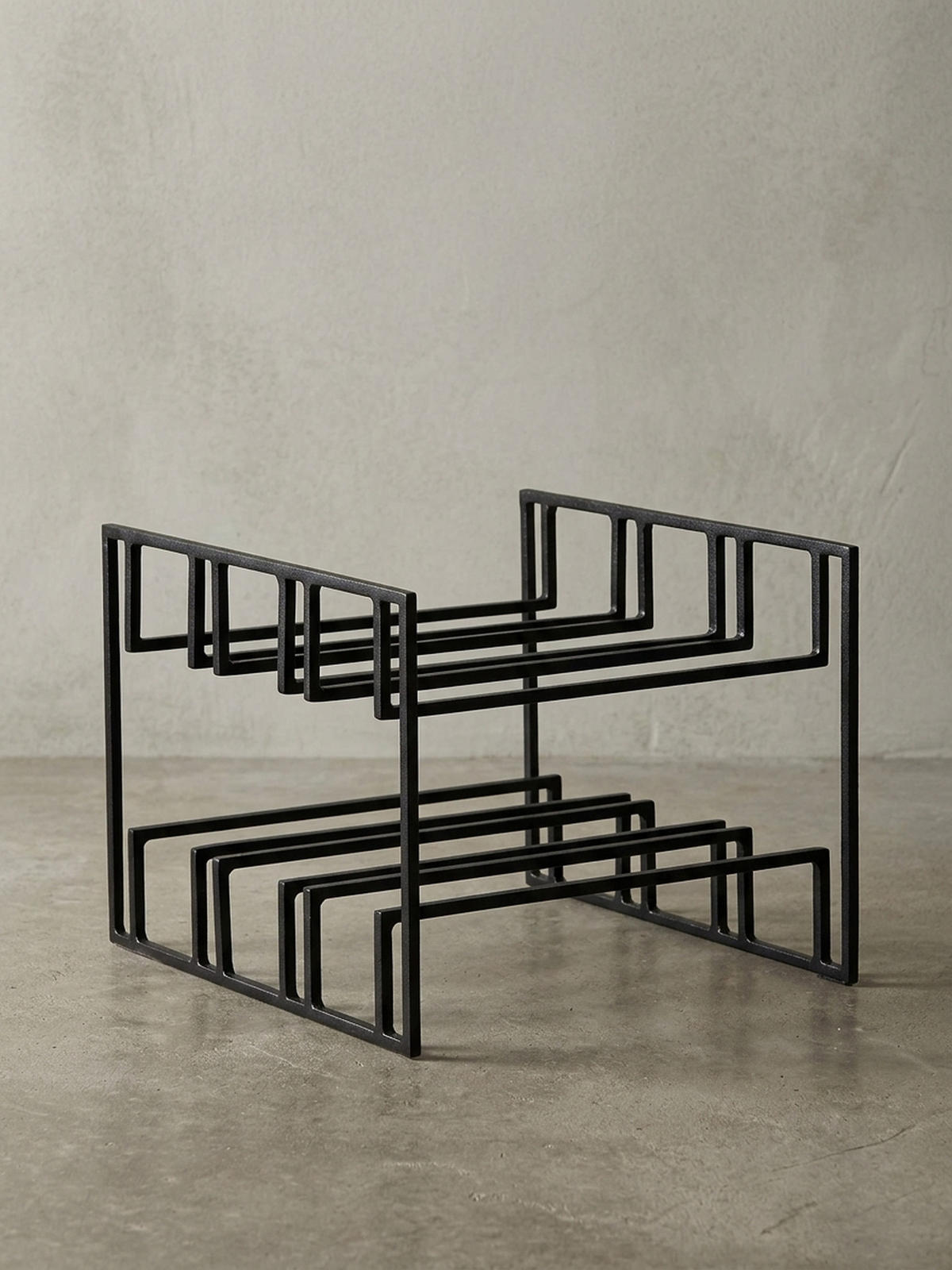 WEINREGAL Eisen Modern Stil für 6 Flaschen stehend - Schwarz, Metall (29/21/25cm) - KADIMA DESIGN