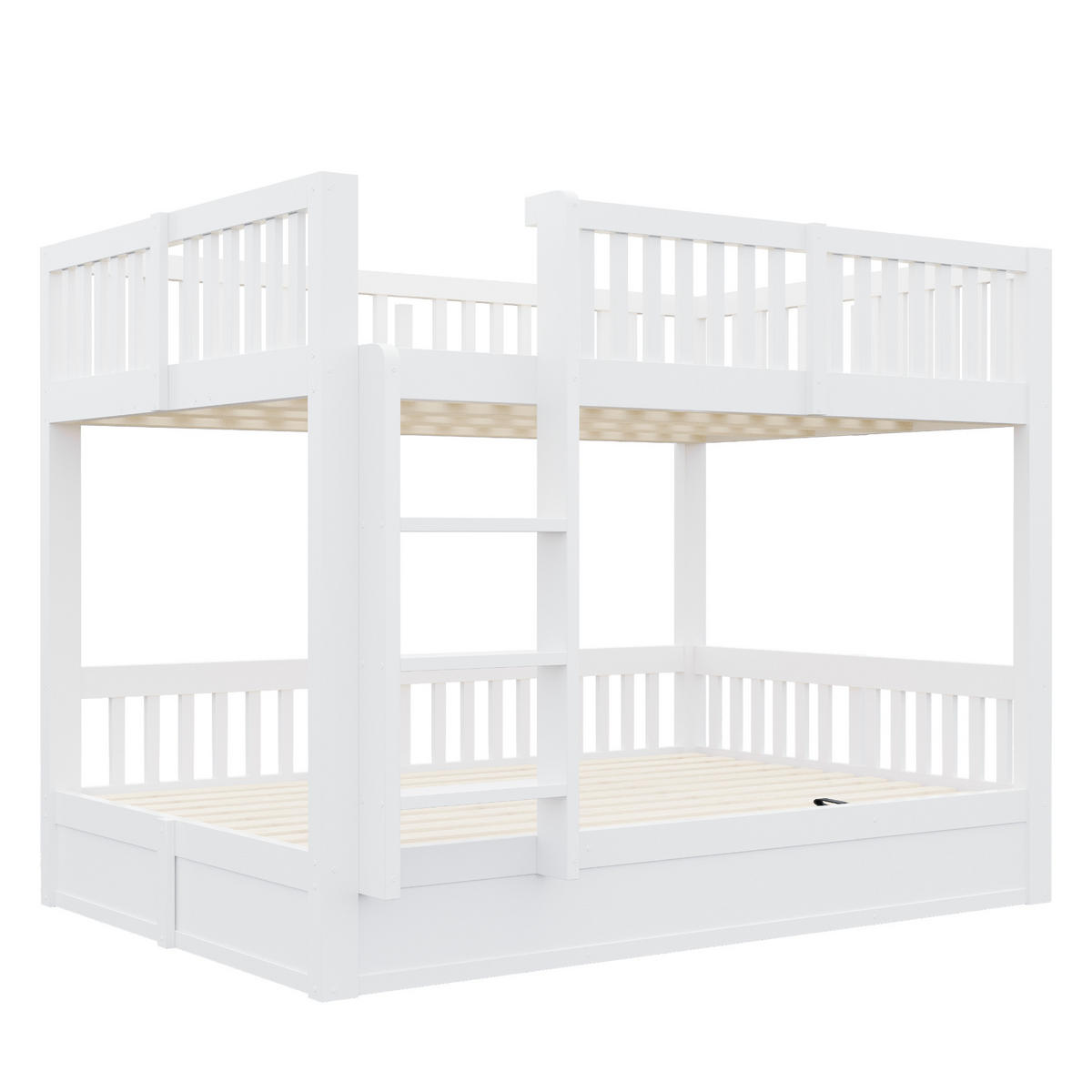 KINDER-ETAGENBETT 140*200 aus Massivholz mit Stauraum, Weiß - Weiß, Holz (140/200cm) - FLIEKS