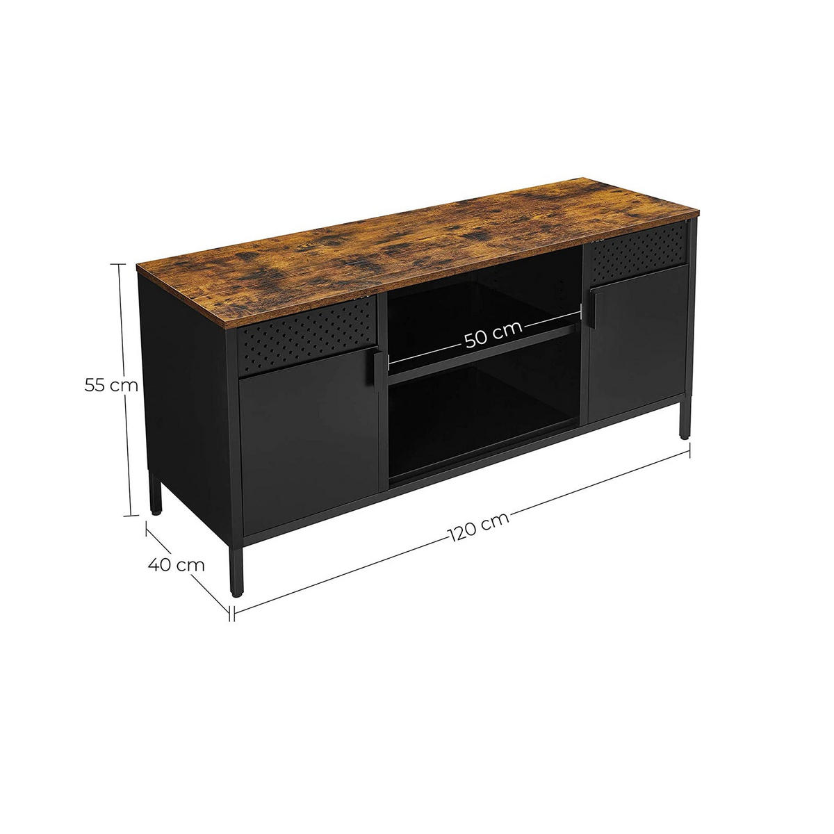 LOWBOARD - Braun, Holzwerkstoff (40/55/120cm) - Hansiro