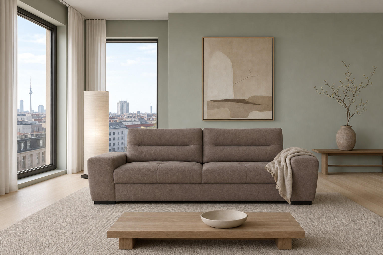 foamnova 3-Sitzer Braun 274x93x97 cm