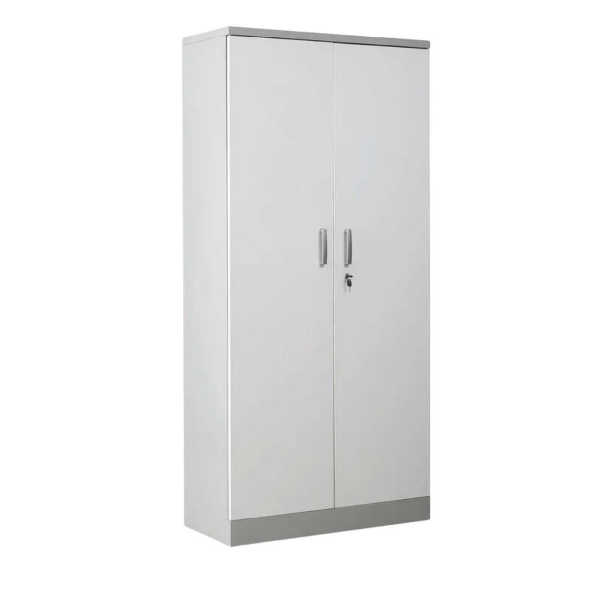AKTENSCHRANK Beetle 4 Fachböden 195x92x42 cm Silber & Weiß - Weiß, Metall (92/195/42cm)