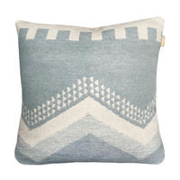 DEKOKISSEN Zick-Zack nebliges blau 50x50 - Blau, Textil (50/50/12cm) - Malagoon