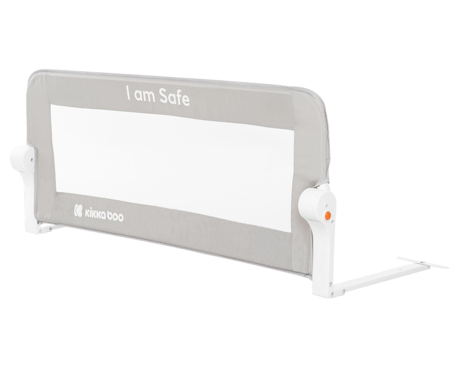 BETTSCHUTZGITTER I am safe 102 cm grau ab 18 Monaten, für Matratzen 12–20 cm, ohne Werkzeug montierbar - Grau, Metall (35/102cm) - Kikka boo