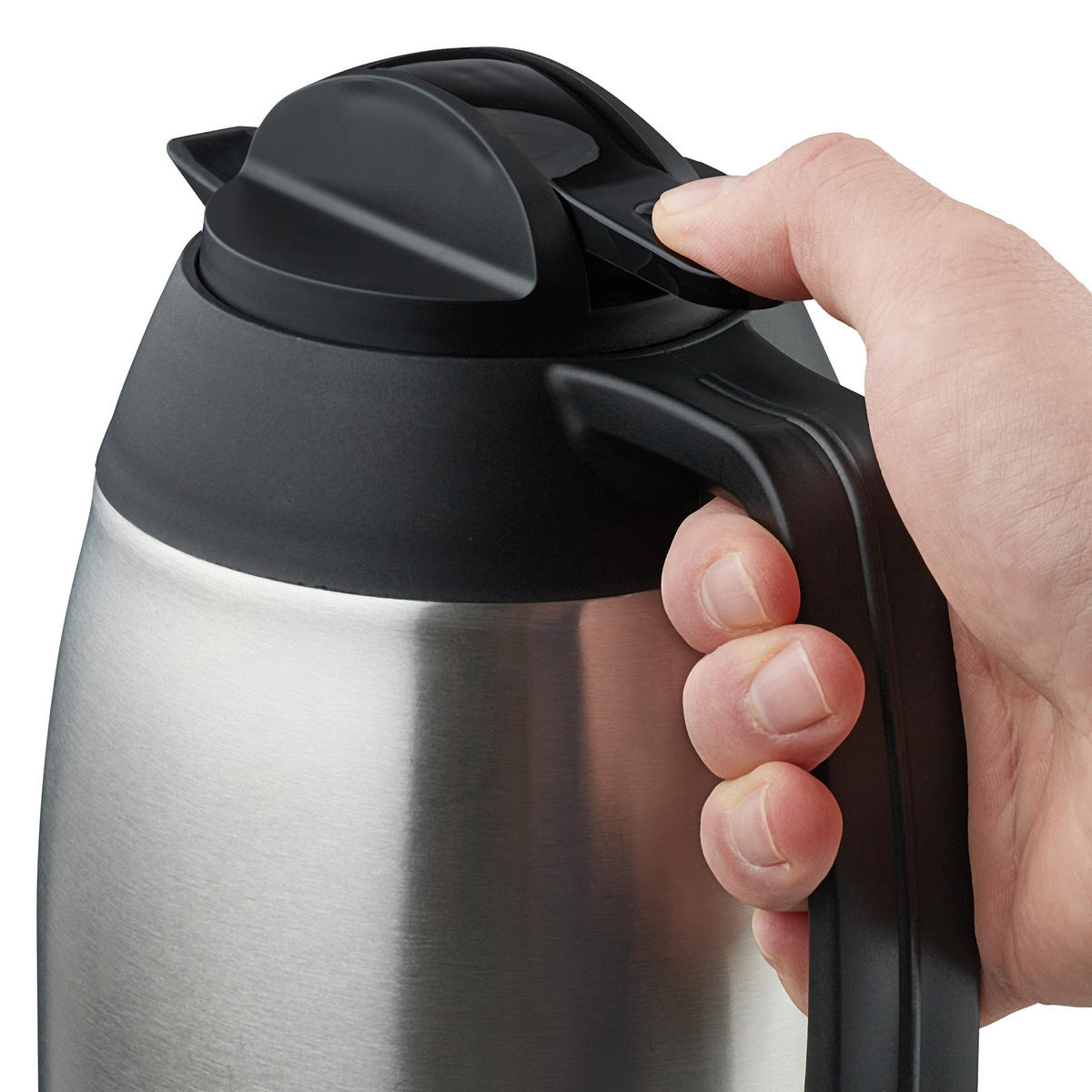 ISOLIERKANNE - Silberfarben, Kunststoff/Metall (1.5L) - Relaxdays