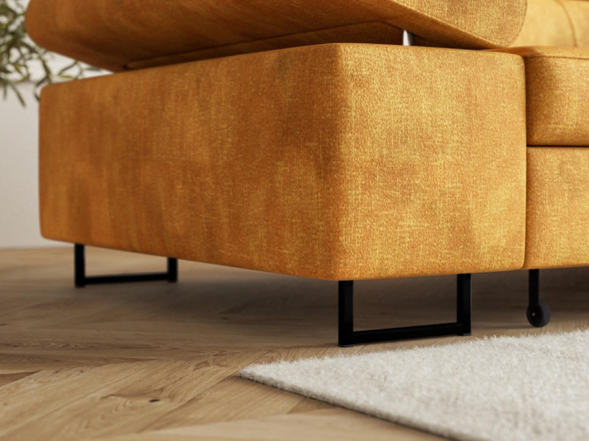 ECKSOFA Senfgelb ALEX Mit Verstellbaren Kopfstützen Linksseitig Stoff Terra - Gelb/Goldfarben, Textil (274/203cm) - Sepro Meble