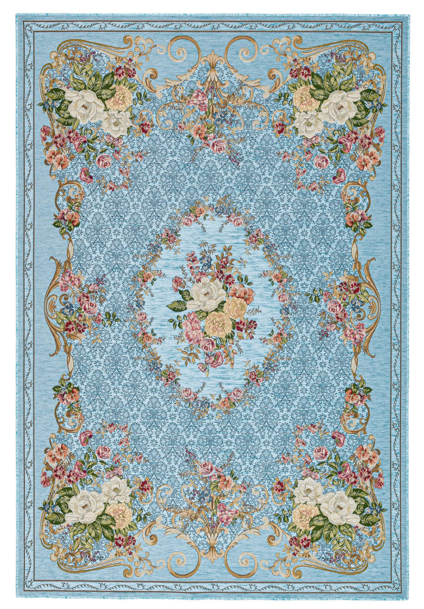 FLACHWEBTEPPICH Flomi Florence 80x150 cm - Türkis, Textil (80/150cm) - THEKO