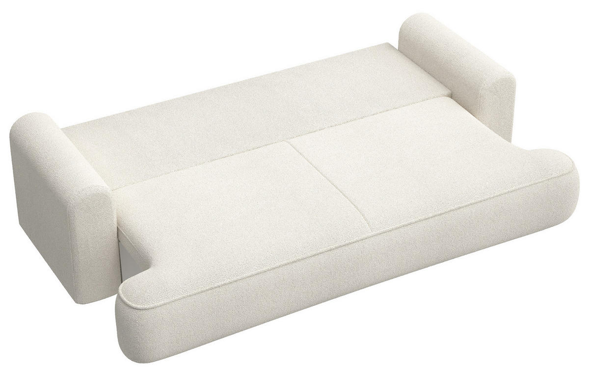 SCHLAFSOFA Ovo Creme 250 cm - Creme/Schwarz, Kunststoff/Textil (250/92/110cm) - Selsey