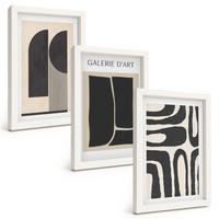 BILDER SET 3er Set - 20x30 cm Weißer Rahmen - Abstrakte minimalistische Poster - Weiß, Kunststoff (20/30cm) - TULUP