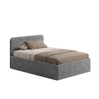 POLSTERBETT 140x200 cm Bonnellfederkernmatratze H2 Microvelours in Grau - Grau, Textil (140/200cm) - Home Collective