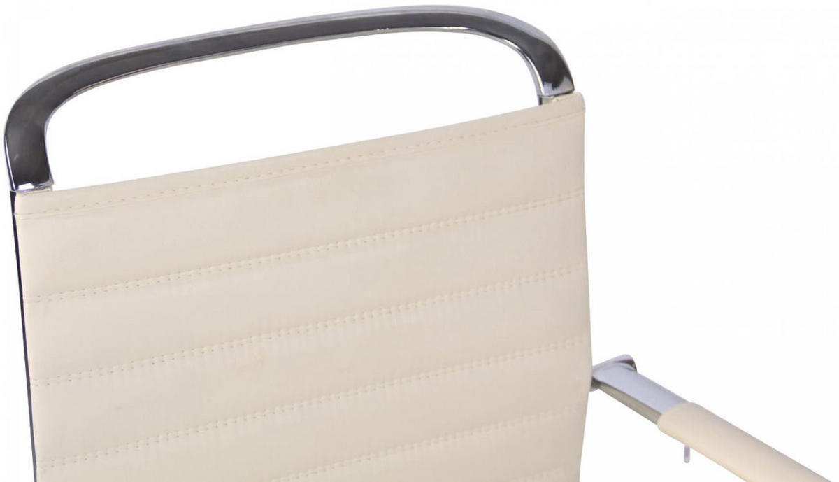 SCHWINGSTUHL Lederlook creme - Chromfarben/Creme, Textil/Metall (57/96/60cm) - CLP