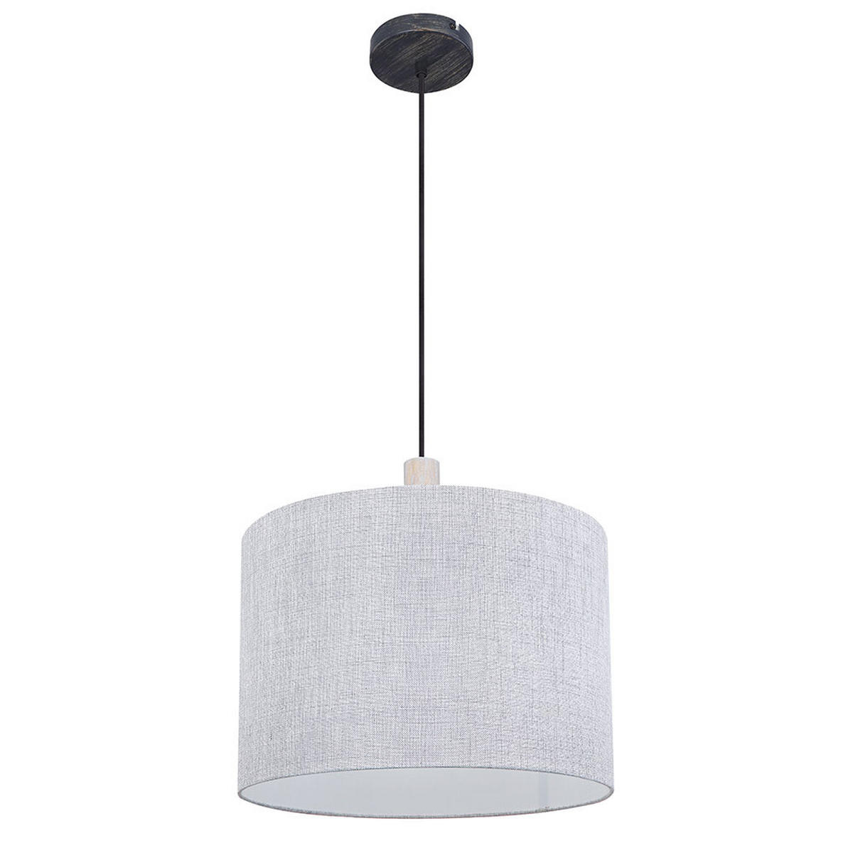 HÄNGELEUCHTE Metall Textil Schwarz - Schwarz, Holz (40/40/120cm) - Globo Lighting