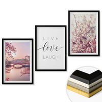 WANDBILDER 3er-Set - 40x60 cm Schwarzer Rahmen - Blumenbrücken-Inschriftenmotiv - Schwarz, Kunststoff (40/60cm) - ArtPrintCave