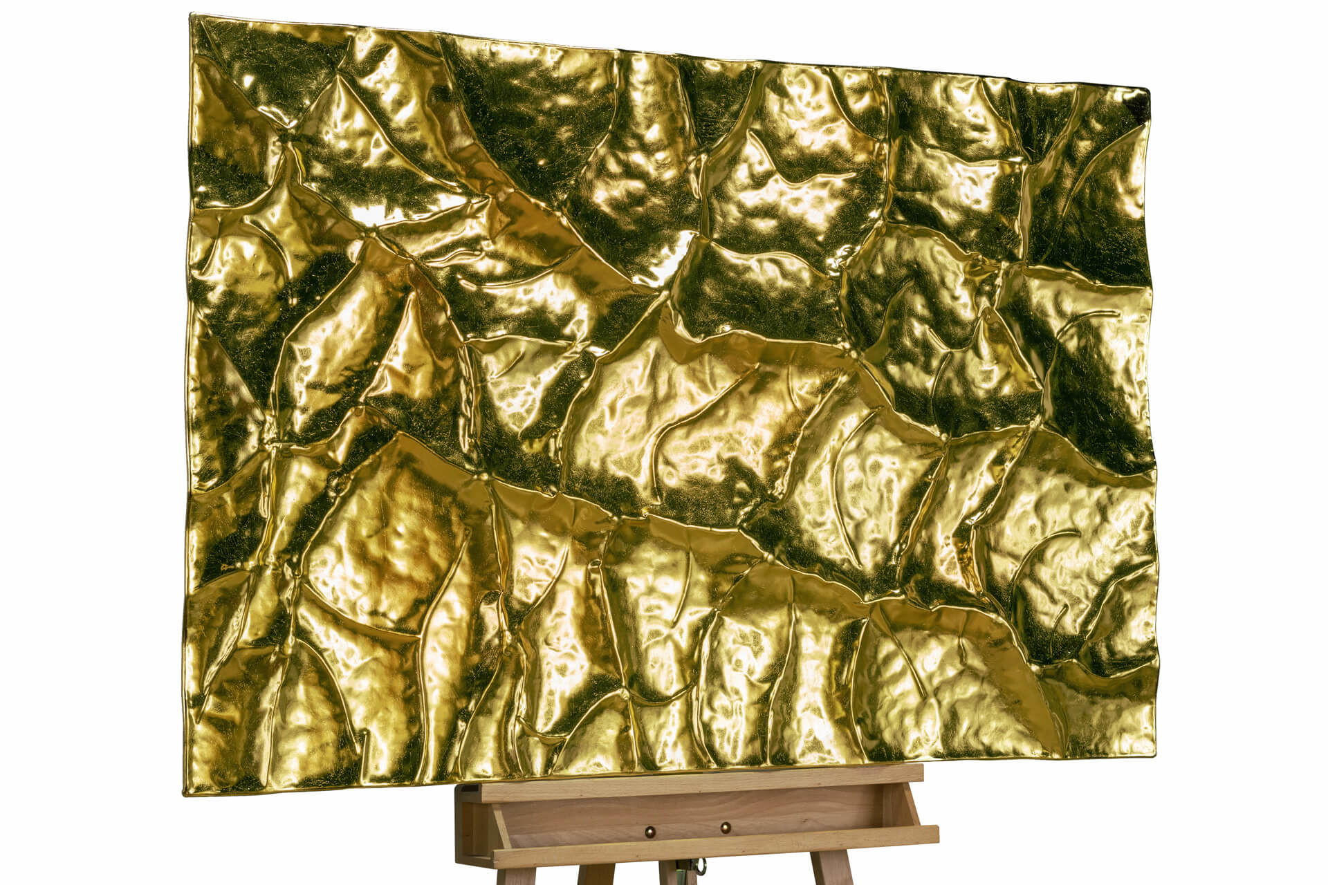 METALLBILD Gold 100/70 cm - Goldfarben, Metall (4.2/70cm) - KUNSTLOFT