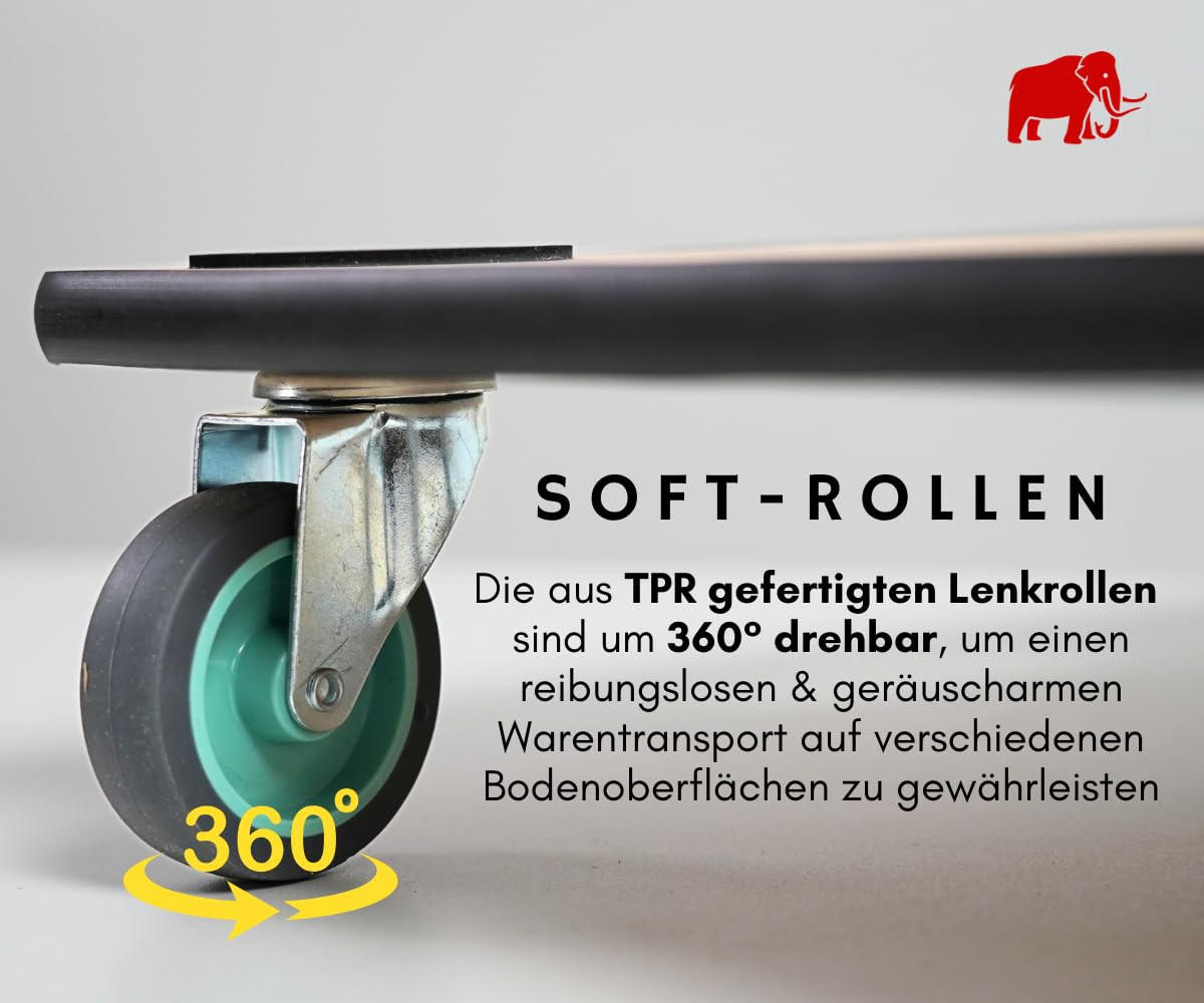 TRANSPORTROLLER mit 4 Rollen 11,5x50x50 cm Traglast 150kg Sperrholzplatte Braun 2 Stück - Braun, Holzwerkstoff (50/50/11.5cm) - PROREGAL