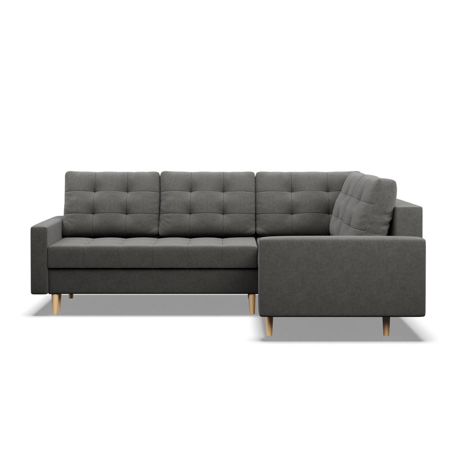 ECKSOFA RECHTS MIT SCHLAFFUNKTION ELMA, Dunkelgrau - Dunkelgrau, Textil (223/172cm) - Mebligo