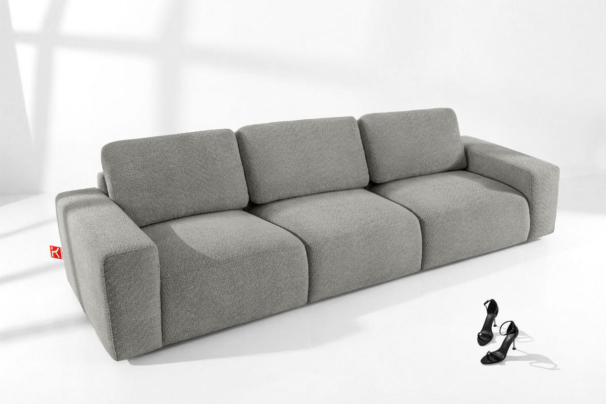 3-SITZER SOFA ZUCCO, Dunkelaschgrau - Dunkelgrau, Holz/Holzwerkstoff (292/85/100cm) - KONSIMO®