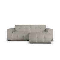 ECKSOFA rechts Kendal aus Samt dunkelgrau 4 Sitzplätze - Dunkelgrau, Textil (173/256cm) - Micadoni