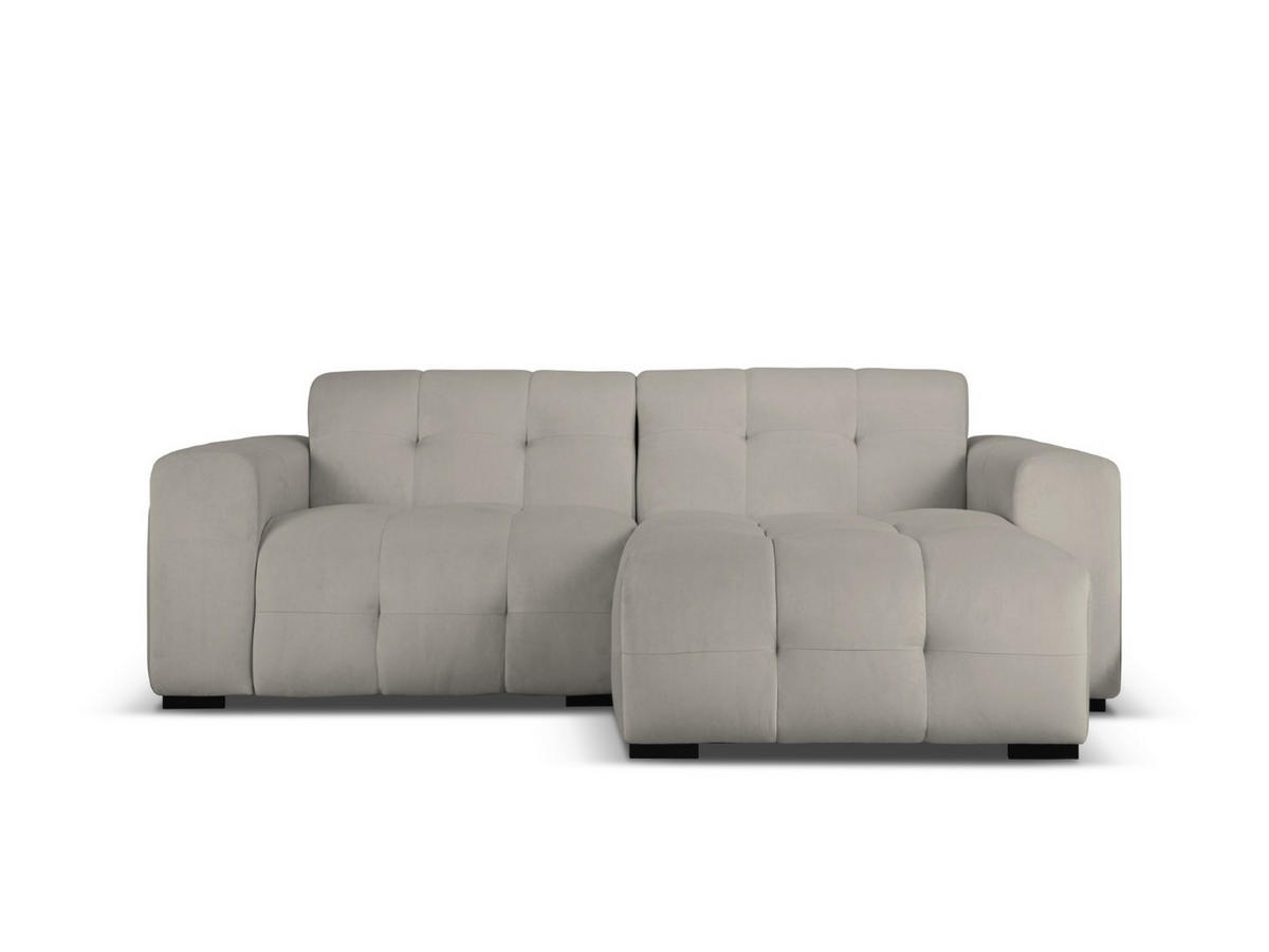 ECKSOFA rechts Kendal aus Samt dunkelgrau 4 Sitzplätze - Dunkelgrau, Textil (173/256cm) - Micadoni